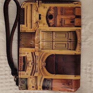 Patricia Nash Small Leather Wristlet "Doorways to Italy"